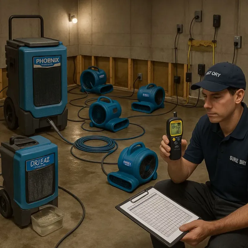 Structural Drying and Dehumidification process in Lodi, CA